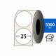 Термотрансферная этикетка ПЛГ D=25 круг (5000) COAT