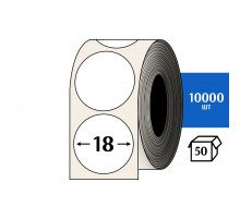 Термотрансферная этикетка ПЛГ D=18 круг (10000) COAT