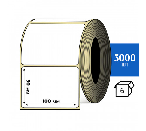 Термотрансферная этикетка ПЛГ 100х50 (3000) COAT 76 втулка