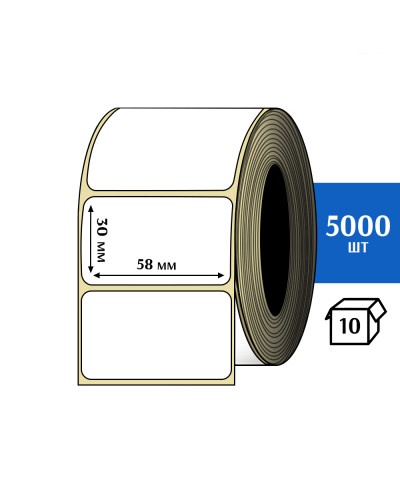Термотрансферная этикетка ПЛГ 58x30 (5000) COAT 76 втулка