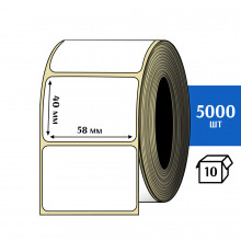 Термотрансферная этикетка ПЛГ 58x40 (5000) COAT 76 втулка