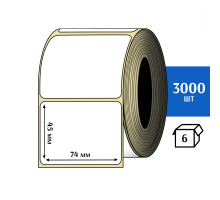 Термотрансферная этикетка ПЛГ 74х45 (3000) COAT 76 втулка