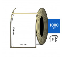 Термотрансферная этикетка ПЛГ 80х120 (1000) COAT 76 втулка