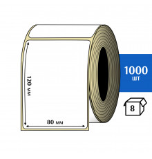Термотрансферная этикетка ПЛГ 80х120 (1000) COAT 76 втулка