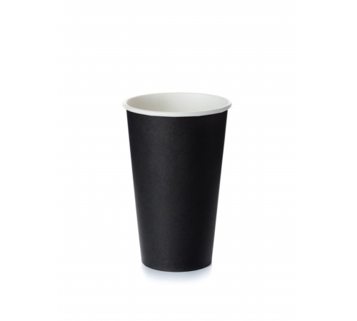 Стакан бумажный 250 мл черный 1-слой D80 (50 шт)